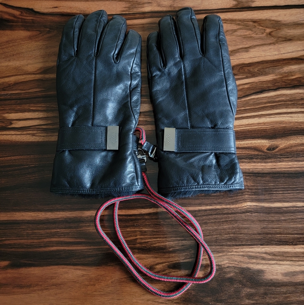 Gucci Fur Lined Leather Gloves